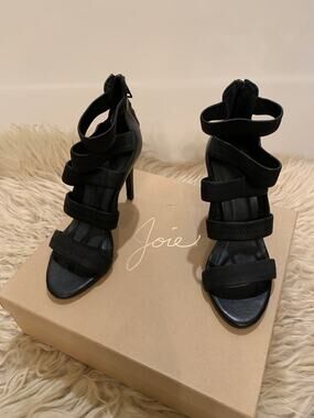 Joie "Jana" Strappy Ankle Wrap Sandal 4" Spiked Heel & Dust Bag Original Box